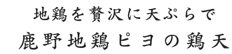 地鶏を贅沢に天ぷらで